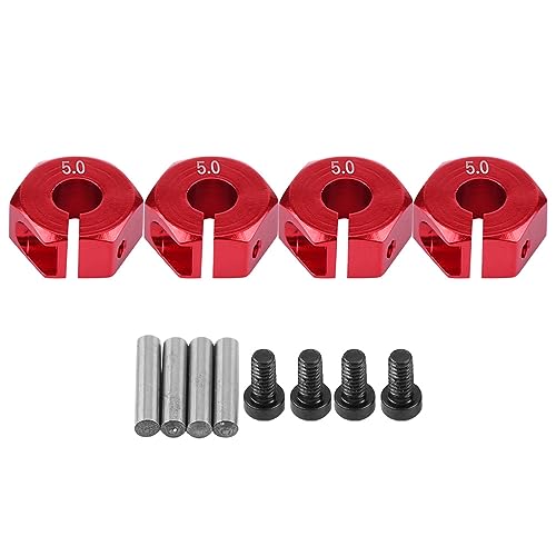 12mm Universal Wheel Hex Hub Adapter for HSP 1/10 Scale RC Car (5.0MM red) von WONZHEC