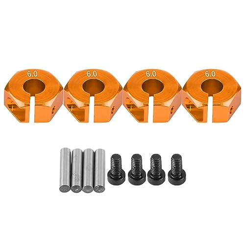 12mm Universal Wheel Hex Hub Adapter for HSP 1/10 Scale RC Car (6.0MM golden) von WONZHEC