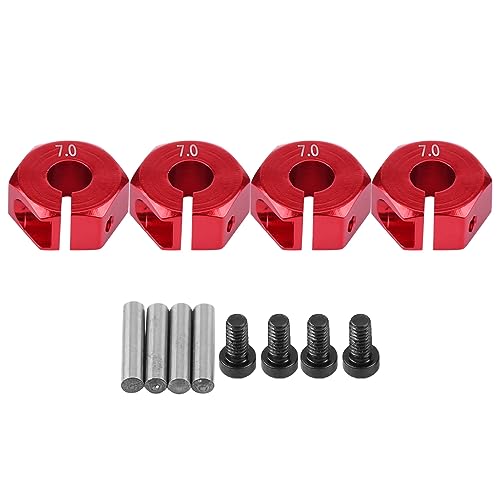 12mm Universal Wheel Hex Hub Adapter for HSP 1/10 Scale RC Car (7.0MM red) von WONZHEC