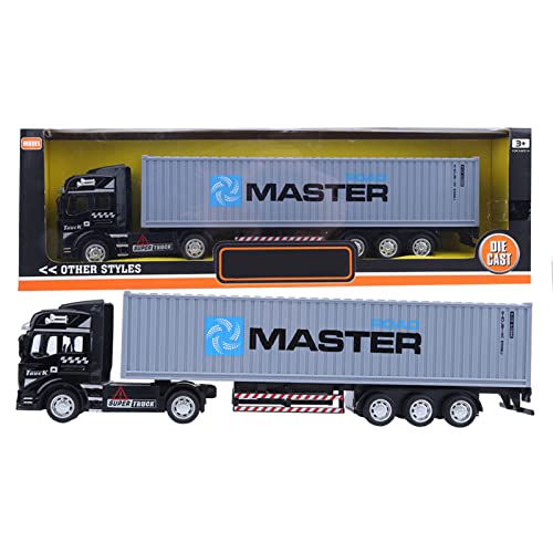 48 Leichtmetall -Container -LKW -Model Spielzeug hochsimuliert Kinder Autospielzeug Fahrzeug Gelb rotblau grau zurückziehen abnehmbare Autokörper für Kinder oberhalb 3 Jahre alt (Containerwagen) von WONZHEC