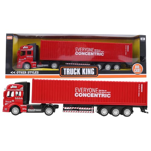 48 Leichtmetall -Container -LKW -Model Spielzeug hochsimuliert Kinder Autospielzeug Fahrzeug Gelb rotblau grau zurückziehen abnehmbare Autokörper für Kinder oberhalb 3 Jahre alt (Containerwagen) von WONZHEC