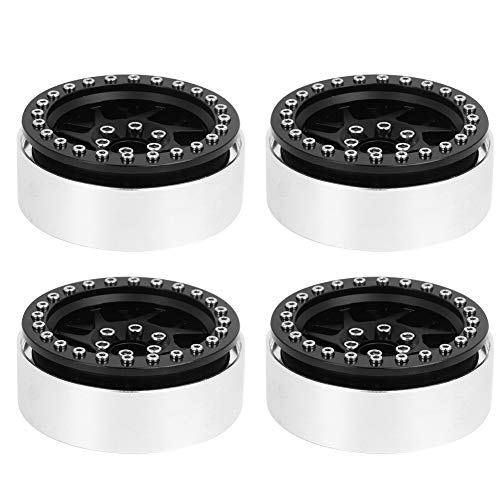 4pcs Metall Wheel Hub RC -Autozubehör für SCX10/D90/‑4 1/10 RC Crawler 2,2 Zoll (Black) von WONZHEC