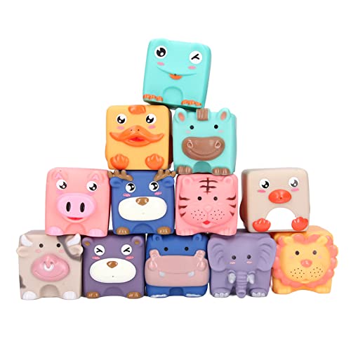 Baby Blocks Soft Silicone Baby Building Blocks Squeeze Toys for Kids Over 12 Months Old von WONZHEC