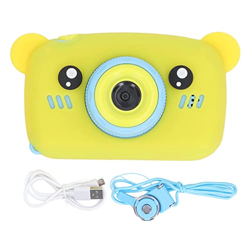 Kinderkamera Cartoon Digital Video Spielzeug Geburtstags mit Lanyard (Gelb) von WONZHEC