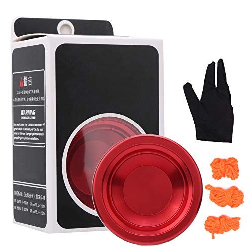 Legierung Yoyo Ball Wettbewerb Yoyo Toy mit 3pcs Ersatz Yoyo Strings Handschuh Set Kinder Mini Fall- (Rot) von WONZHEC