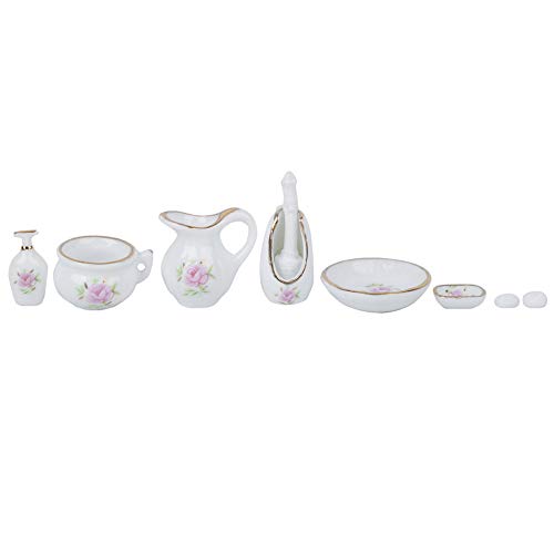 Mini Dollhouse Accessoires Exquisite Rosenporzellan -Set für Badezimmerdekoration Mini Dollhouse Accessoires Exquisite Rosenporzellan -Set für Badezimmerdekoration von WONZHEC