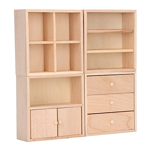 Miniatur Holzpuppenhaus Schrank Set einfaches Design Praktisch und lebensecht für Dollhouse Decor von WONZHEC