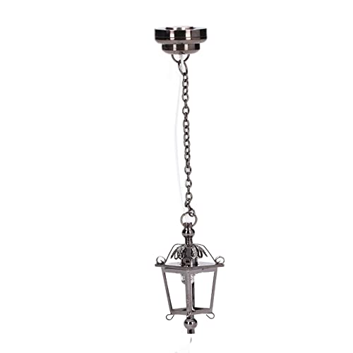 Pollhouse Black Hanging Viktorianische Laterne Lampe mit einem LED-Kronleuchter mit Magnet, selbstklebend, für die Innendekoration von WONZHEC