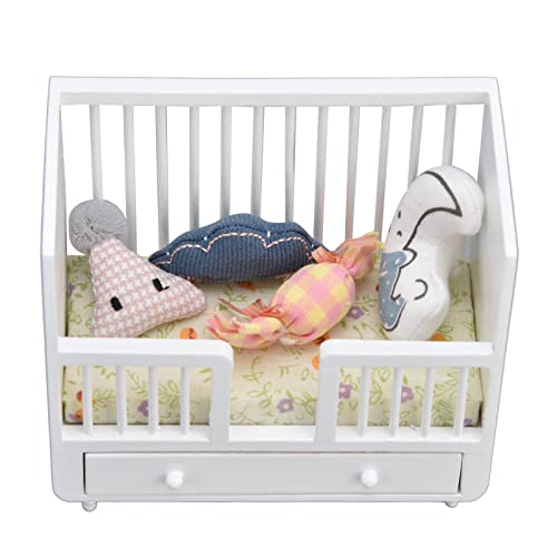 Puppenwiege aus Holz, Miniatur-Puppe, Puppe, Wiege, Bett, Dollhouse Room von WONZHEC