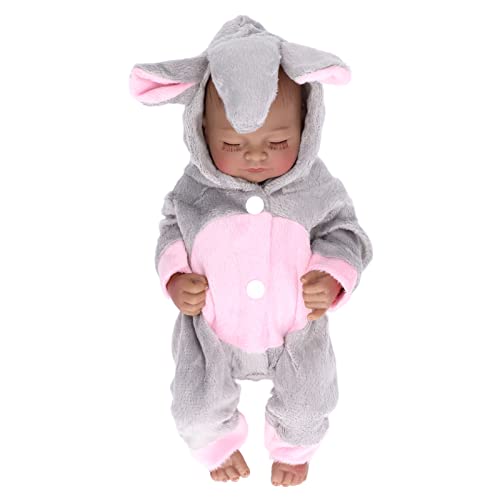 Silikon Babypuppe Schöne lebensechte weiche Spielzeug Geburtstags 10 Zoll Infant Doll Rollenspiel Kinder (10 Zoll schwarzes Mädchen mit geschlossenen Augen) von WONZHEC