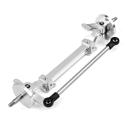 Steering Link Rod Set Metal Front Axle Kit High Simulation for Tamiya Truck Tractor Remote Control Car 1:14 Scale (Silver) von WONZHEC