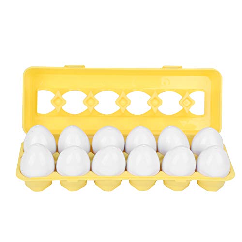 WONZHEC 12pcs Matching Eggs Toy Set Kinder Erziehungsfarben -Formerkennung Spielzeug (Obst Gemüsetyp) von WONZHEC
