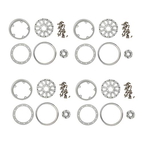 WONZHEC 4pcs Hub in lega in lega di alluminio da 1,9 pollici per 1:10 Crawler RC per assiale SCX10 SCX10 II 90046 (In Stile A d'argento) von WONZHEC