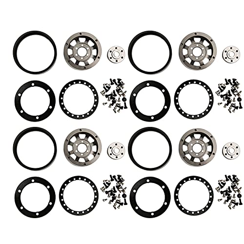 WONZHEC 4pcs Hub in lega in lega di alluminio da 1,9 pollici per 1:10 Crawler RC per assiale SCX10 SCX10 II 90046 (Stile d Nero) von WONZHEC
