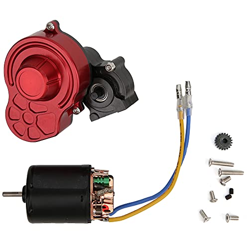 WONZHEC 540 wasserdichtem gebürstetem Motor mit Mittelgetriebebaugruppe für 1/10 SCX10 RC 4WD D90 Crawler (80T) von WONZHEC