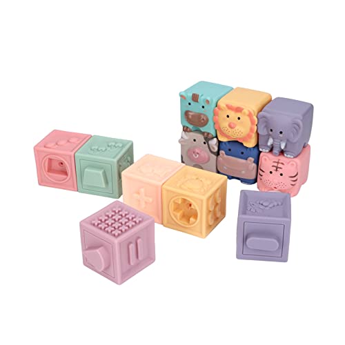 WONZHEC Baby Soft Stacking Building Blocks Bildungsspielzeuglernen Formen für 6 Monate Säuglingsfarb von WONZHEC