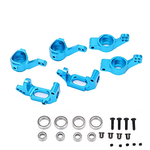 WONZHEC Ball Bearing Aluminum Alloy Steering Hub Mount Set for HSP 1/10 102010 102011 102012 RC (Blue) von WONZHEC