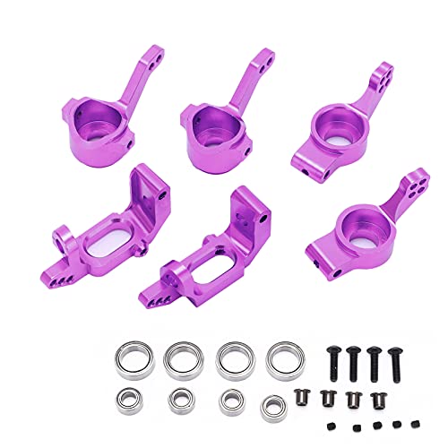 WONZHEC Ball Bearing Aluminum Alloy Steering Hub Mount Set for HSP 1/10 102010 102011 102012 RC (Purple) von WONZHEC