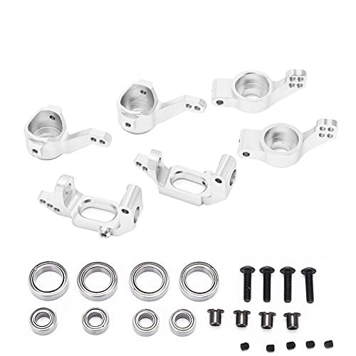 WONZHEC Ball Bearing Aluminum Alloy Steering Hub Mount Set for HSP 1/10 102010 102011 102012 RC (Silver) von WONZHEC