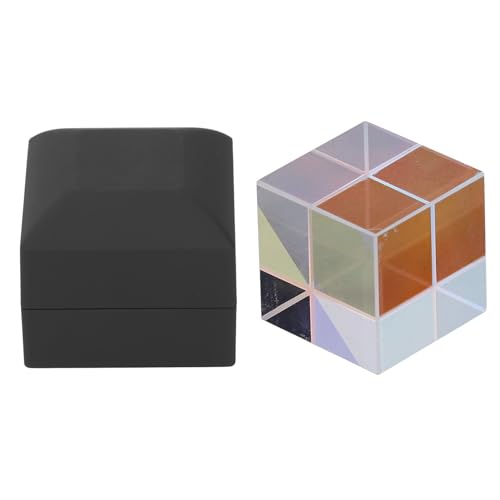 WONZHEC Color Cube Prism Optical Glass Refraction Physics Decoration 20 mm 6 Sides RGB Dispersion for Science Learning von WONZHEC