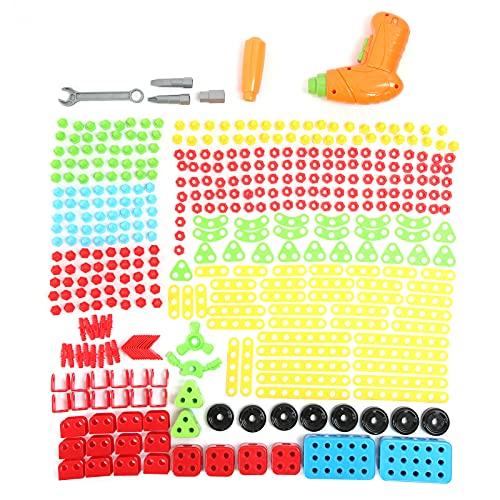WONZHEC Elektrische Kinder mit Bohrmaschine und Muttern, Puzzle-Set zum Lernen von Gebäuden von WONZHEC