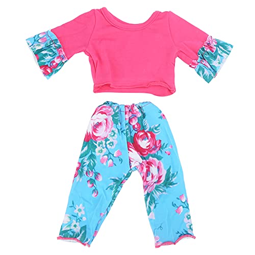 WONZHEC Exquisite Muster Doll Kleidung Tops Hosen Stylish Outfit Accessoires 18inch Dolls Playtime (QD18-058 Blumenmeer) von WONZHEC