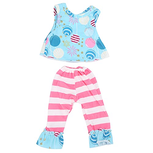 WONZHEC Exquisite Muster Doll Kleidung Tops Hosen Stylish Outfit Accessoires 18inch Dolls Playtime (Qd18-081 Farbiger Lollipop) von WONZHEC