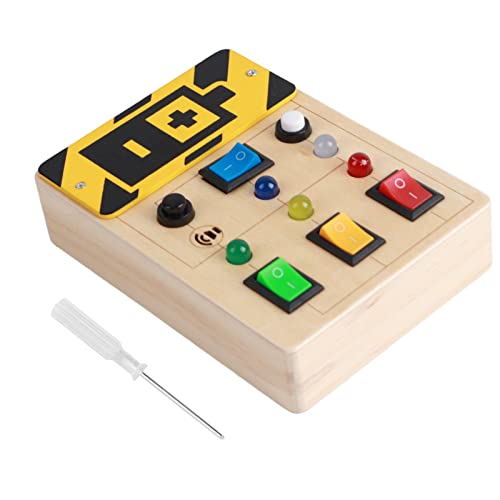 WONZHEC Hölzernen LED Light Up Sensory Board Bildungstragbares Spielzeug für Kinder Reisen Buche Lecker WONZHEC Hölzernen LED Light Up Sensory Board Bildungstragbares Spielzeug für Kinder Reisen Buche Lecker von WONZHEC