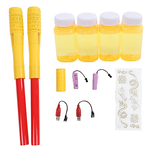 WONZHEC Kinder Bubble Maker Golden Stick Elektrisches Dual -Kopf -Blasenspielzeug für Partys Zeremonien wiederaufladbares Spielzeug von WONZHEC