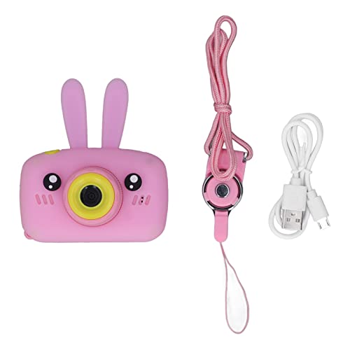 WONZHEC Kinderkamera-Spielzeug, 1200 W, HD, digitaler Foto- und Videorekorder mit Spielen, schöne Kinderkamera zum Spaß, 2-Zoll-Display, Autofokus, integrierte Spiele, stoßfestes Gehäuse (Rosa) von WONZHEC