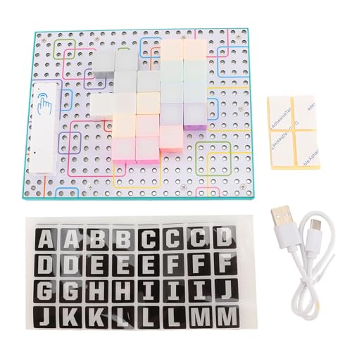 WONZHEC Leuchten Ziegelzubehör -Kit für Mädchen Magnetische Farbwechslung LED LED Leg -Leuchten mit Ziegeln mit Aufklebern (Stil Zwei) von WONZHEC