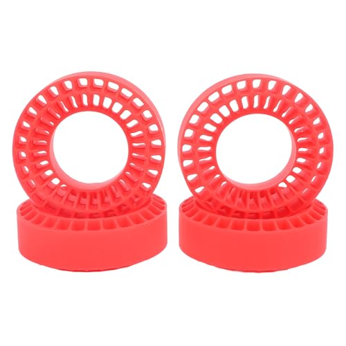 WONZHEC RC Inserts Fit 1.0 Inch Tires Silicone RC Wheel Insert 1/10 RC Crawler Car Accessories (Red) von WONZHEC