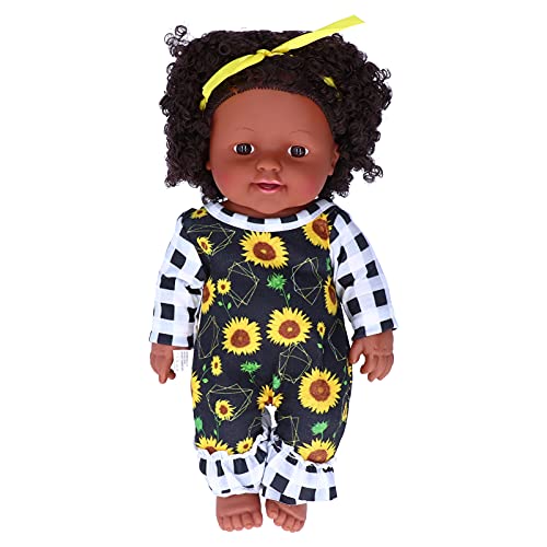 WONZHEC Schwarze Haut Afro Girl Puppe simulierte afrikanische Baby süße Kinder Geburtstagse für lustige Fantasie von WONZHEC