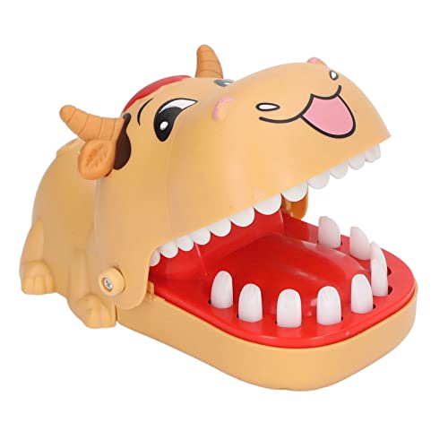 WONZHEC Zähne Spielzeugspiel Kuhform drücken Zähne Down Trick Interactive Bite Finger Toy Kids Kids Party Party (Orange) von WONZHEC
