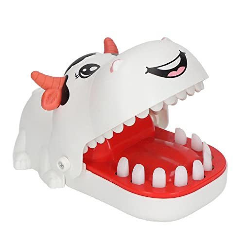 WONZHEC Zähne Spielzeugspiel Kuhform drücken Zähne Down Trick Interactive Bite Finger Toy Kids Kids Party Party (Weiße Kuh) von WONZHEC