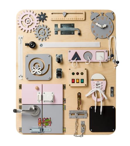 WOOBIBOO Montessori Busy Board Plus - Activity Board aus Holz für Kinder ab 1 Jahr, Lernspielzeug zur Förderung der Motorik und Kreativität, ideales Activity Spiel für Zuhause WOOBIBOO Montessori Busy Board Plus - Activity Board aus Holz für Kinder ab 1 Jahr, Lernspielzeug zur Förderung der Motorik und Kreativität, ideales Activity Spiel für Zuhause von WOOBIBOO