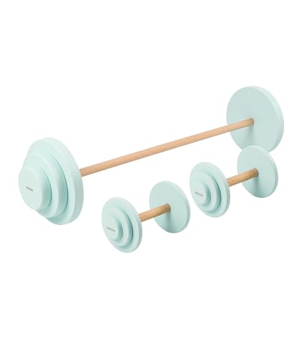 WOOBIBOO Fitness Set für Kinder - Hanteln und Langhantel aus Holz- Geschicklichkeitsspielzeug zur Förderung der Bewegung und Motorik - Mint WOOBIBOO Fitness Set für Kinder - Hanteln und Langhantel aus Holz- Geschicklichkeitsspielzeug zur Förderung der Bewegung und Motorik - Mint von WOOBIBOO