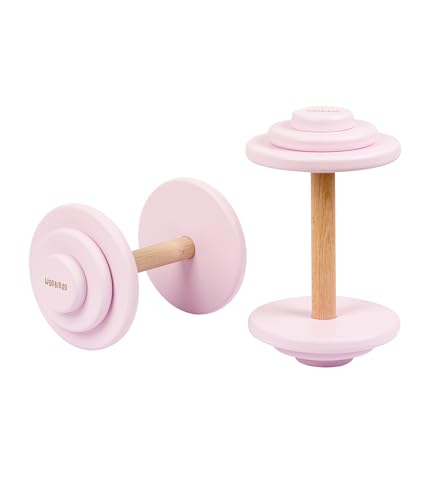 WOOBIBOO Hanteln für Kinder - Bewegungsspielzeug zur Förderung der Motorik- Leichtes und sicheres Sportspielzeug aus Holz für Kinder - Rosa WOOBIBOO Hanteln für Kinder - Bewegungsspielzeug zur Förderung der Motorik- Leichtes und sicheres Sportspielzeug aus Holz für Kinder - Rosa von WOOBIBOO