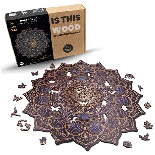 WOOD YOU DO Holzpuzzle Mandala Holzpuzzle Für Erwachsene Wooden Puzzle Holzpuzzles Perfekt Geschenkidee für Erwachsene 418 Teile, 37x37cm (Luxury Mandala, A2, XXL) von WOOD YOU DO
