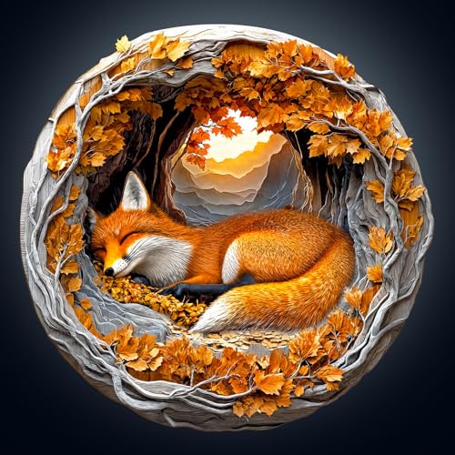 WOODBESTS Holzpuzzle Erwachsene, 3D-Fuchs Holzpuzzles, 270 Teile Holz Puzzle, Unregelmäßige Einzigartige Tierform Puzzle, Schön Geschenke für Puzzleliebhaber (34 * 33.4 cm) von WOODBESTS
