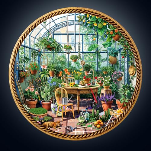 WOODBESTS Holzpuzzle Erwachsene, Botanischer Garten Holzpuzzle, Unregelmäßige einzigartige Puzzle, Schöne Geschenke für Puzzle-Liebhaber (34 * 34cm 270 Stück) von WOODBESTS
