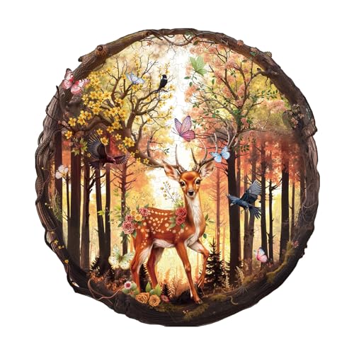 WOODBESTS Holzpuzzle Erwachsene, Elfen Hirsch Holzpuzzle, Unregelmäßige einzigartige Puzzle, Schöne Geschenke für Puzzle-Liebhaber (34 * 32.5cm 270 Stück) von WOODBESTS