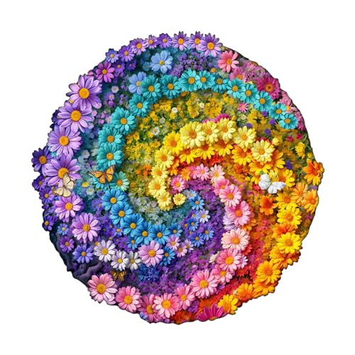 WOODBESTS Holzpuzzle Erwachsene, Florales Meer Holzpuzzles, 255 Teile Holz Puzzle, Unregelmäßige Einzigartige Tierform Puzzle, Schön Geschenke für Puzzleliebhaber (L-34 * 34 cm) von WOODBESTS