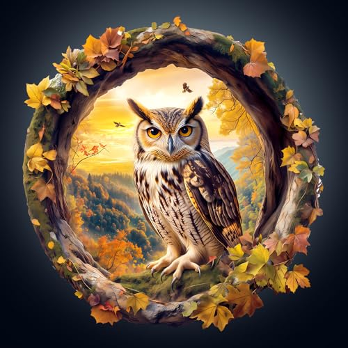 WOODBESTS Holzpuzzle Erwachsene, Herbsteule Holzpuzzle, Unregelmäßige einzigartige Puzzle, Schöne Geschenke für Puzzle-Liebhaber (34 * 32.7cm 250 Stück) von WOODBESTS