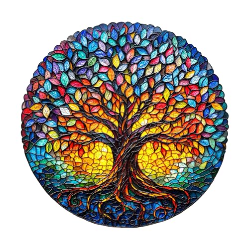 WOODBESTS Holzpuzzle Erwachsene, Lebensbaum Holzpuzzle, Unregelmäßige einzigartige Puzzle, Schöne Geschenke für Puzzle-Liebhaber (L-34 * 33.6cm 270 Stück) von WOODBESTS