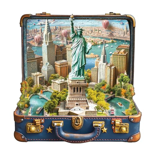 WOODBESTS Holzpuzzle Erwachsene, Liberty -Tour Holzpuzzle, Unregelmäßige einzigartige Puzzle, Schöne Geschenke für Puzzle-Liebhaber (33.5 * 32.7cm 280 Stück) von WOODBESTS
