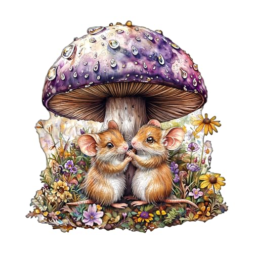 WOODBESTS Holzpuzzle Erwachsene, Mäuse und Pilze Holzpuzzle, Unregelmäßige einzigartige Puzzle, Schöne Geschenke für Puzzle-Liebhaber, Familienspiel-Geburtstagsgeschenk (L-34 * 32.5cm 240 Stück) WOODBESTS Holzpuzzle Erwachsene, Mäuse und Pilze Holzpuzzle, Unregelmäßige einzigartige Puzzle, Schöne Geschenke für Puzzle-Liebhaber, Familienspiel-Geburtstagsgeschenk (L-34 * 32.5cm 240 Stück) von WOODBESTS