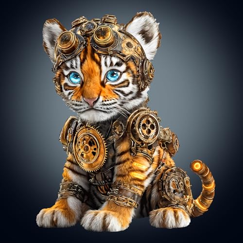 WOODBESTS Holzpuzzle Erwachsene, Punk-Tiger Holzpuzzles, 180 Teile Holz Puzzle, Unregelmäßige Einzigartige Tierform Puzzle, Schön Geschenke für Puzzleliebhaber (34 * 27.6 cm) von WOODBESTS