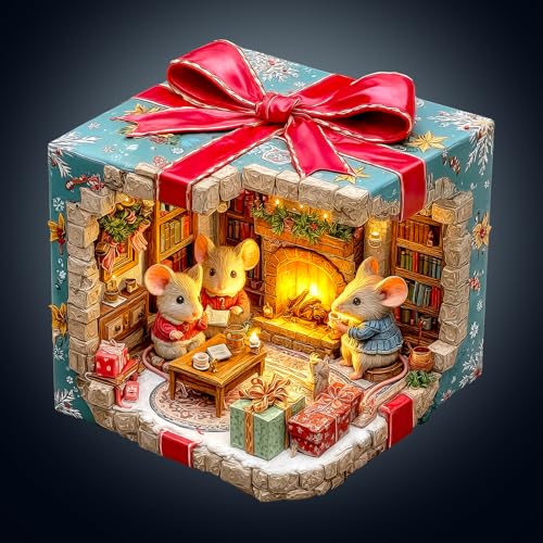 WOODBESTS Holzpuzzle Erwachsene, Rat Mit Geschenkkorb Holzpuzzle, Unregelmäßige Einzigartige Puzzle, Weihnachten und Geburtstag Geschenke für Puzzle-Liebhaber (34 x 32.8 cm,270 STK) von WOODBESTS