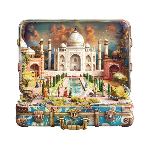 WOODBESTS Holzpuzzle Erwachsene, Taj Mahal Tour Holzpuzzle, Unregelmäßige einzigartige Puzzle, Schöne Geschenke für Puzzle-Liebhaber (34 * 31.8cm 295 Stück) von WOODBESTS